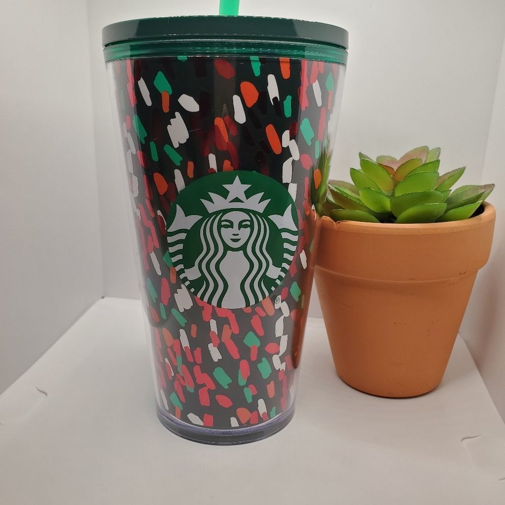 Starbucks 2019 Holiday Green Confetti Tumbler NWT